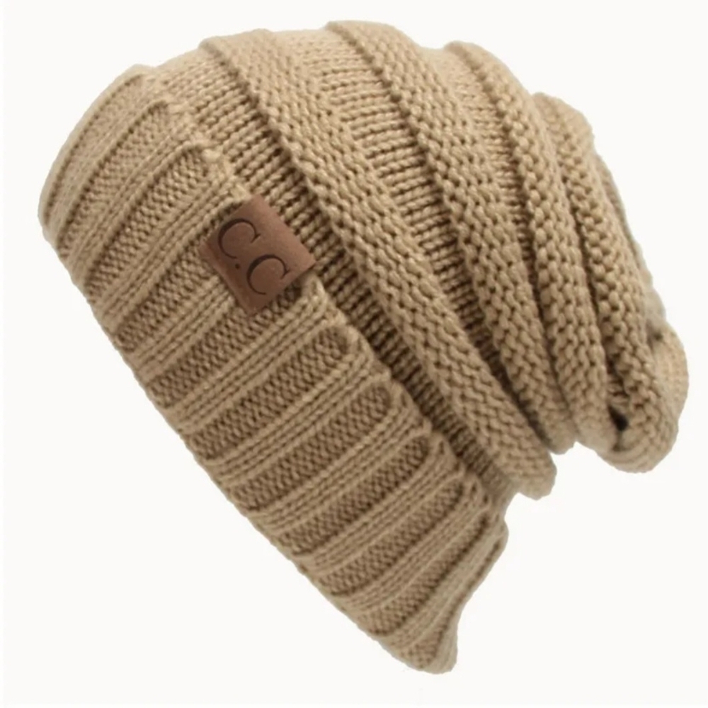 C.C Cozy Knit Hat Camel / Tan - Picture 2 of 9